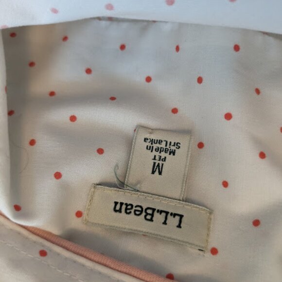 LLBean White and Pink Polka Dot Button Down Size MP - Picture 3 of 10
